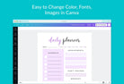 Ladystrategist Wisteria Daily Planner Printable and Editable Canva Template instagram canva templates social media templates etsy free canva templates