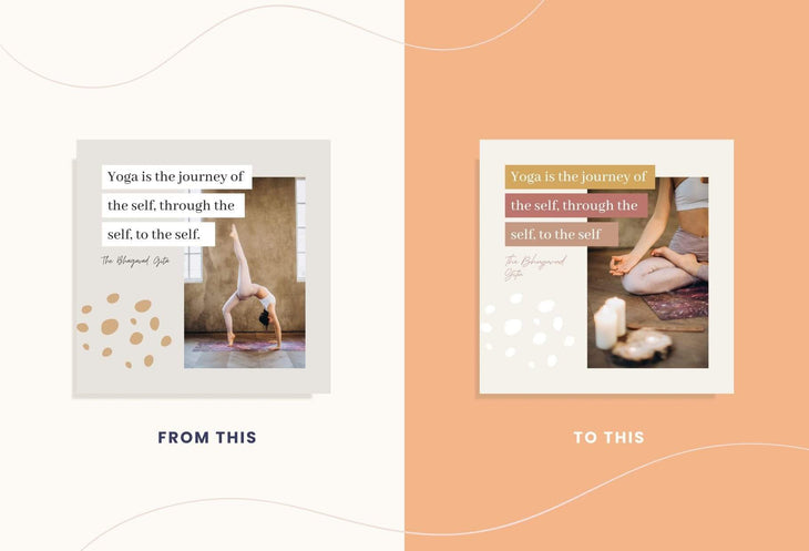 Ladystrategist YOGA Boho - 97 Done-for-You Yoga Instagram Posts - Fully Editable Canva Templates instagram canva templates social media templates etsy free canva templates