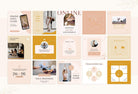 Ladystrategist YOGA Neutral - 97 Done-for-You Yoga Instagram Posts - Fully Editable Canva Templates instagram canva templates social media templates etsy free canva templates
