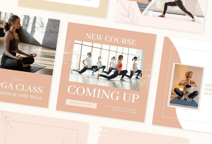 Ladystrategist YOGA Neutral - 97 Done-for-You Yoga Instagram Posts - Fully Editable Canva Templates instagram canva templates social media templates etsy free canva templates