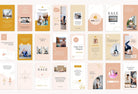 Ladystrategist YOGA Neutral - 97 Done-for-You Yoga Instagram Stories - Fully Editable Canva Templates instagram canva templates social media templates etsy free canva templates