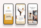 Ladystrategist YOGA Neutral - 97 Done-for-You Yoga Instagram Stories - Fully Editable Canva Templates instagram canva templates social media templates etsy free canva templates