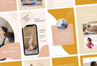 Ladystrategist YOGA Neutral - 97 Done-for-You Yoga Instagram Stories - Fully Editable Canva Templates instagram canva templates social media templates etsy free canva templates