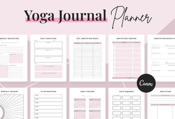 Ladystrategist Yoga Printable and Editable Journal Canva Template instagram canva templates social media templates etsy free canva templates