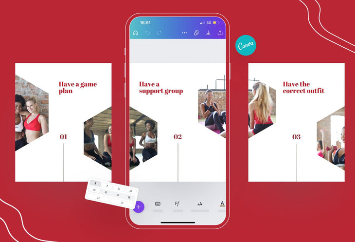 Ladystrategist Zoe Fitness 6-Page Carousel Canva Template instagram canva templates social media templates etsy free canva templates