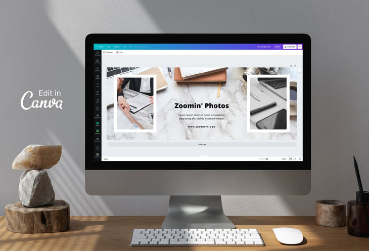 Ladystrategist Zoomin Photos Facebook Cover for Photographers Editable Canva Template instagram canva templates social media templates etsy free canva templates