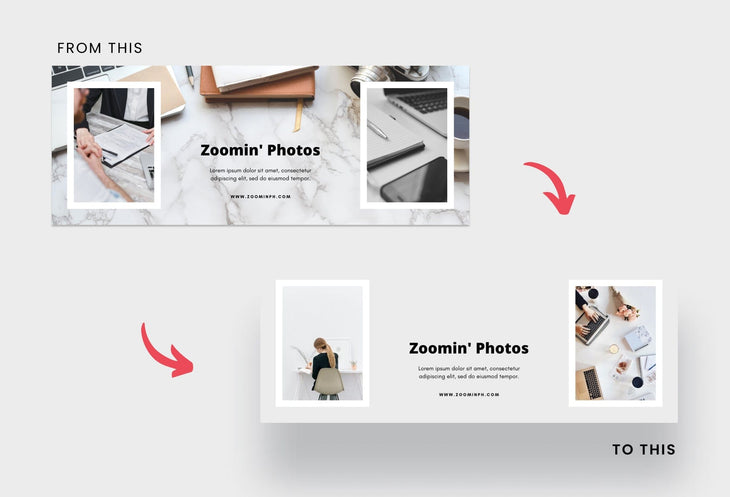 Ladystrategist Zoomin Photos Facebook Cover for Photographers Editable Canva Template instagram canva templates social media templates etsy free canva templates